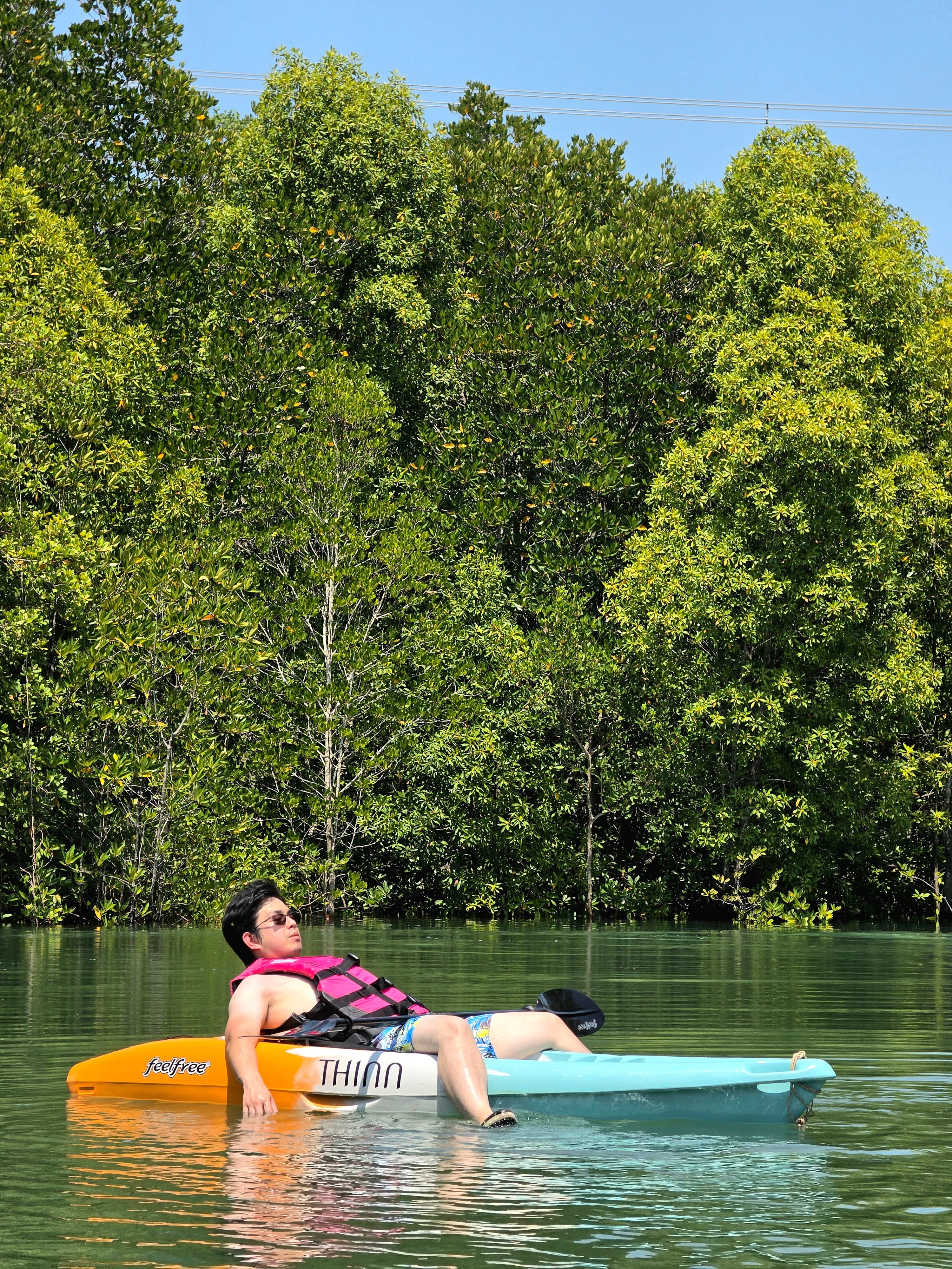 Relaxing on the kayak